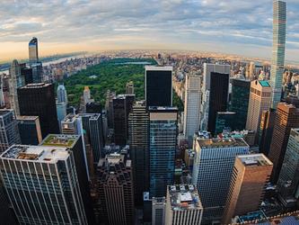 new york city skyline with Central Park in background